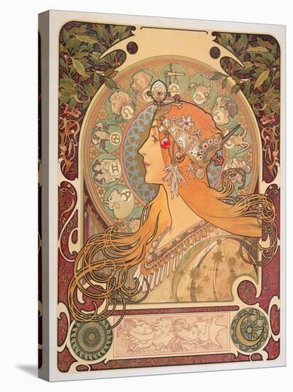 Zodiac, 1896-Alphonse Mucha-Stretched Canvas