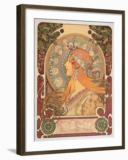 Zodiac, 1896-Alphonse Mucha-Framed Giclee Print