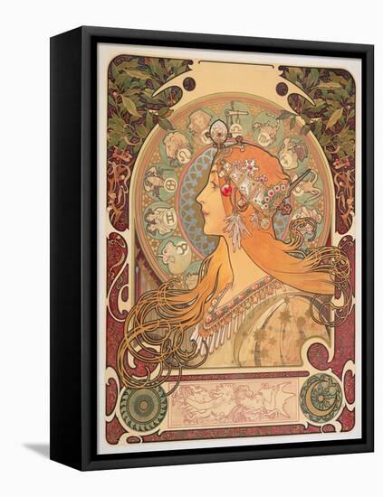 Zodiac, 1896-Alphonse Mucha-Framed Stretched Canvas