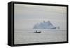 Zodiac Boat near an Iceberg-DLILLC-Framed Stretched Canvas