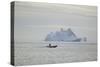 Zodiac Boat near an Iceberg-DLILLC-Stretched Canvas