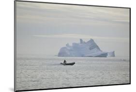 Zodiac Boat near an Iceberg-DLILLC-Mounted Photographic Print