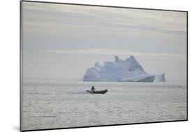 Zodiac Boat near an Iceberg-DLILLC-Mounted Photographic Print