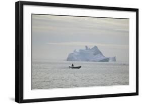 Zodiac Boat near an Iceberg-DLILLC-Framed Photographic Print