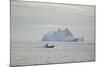 Zodiac Boat near an Iceberg-DLILLC-Mounted Photographic Print