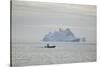 Zodiac Boat near an Iceberg-DLILLC-Stretched Canvas