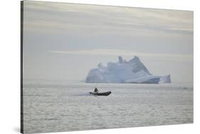 Zodiac Boat near an Iceberg-DLILLC-Stretched Canvas