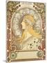 Zodiac calendar for 'La Plume', 1896 (litho)-Alphonse Marie Mucha-Mounted Giclee Print