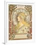 Zodiac calendar for 'La Plume', 1896 (litho)-Alphonse Marie Mucha-Framed Premium Giclee Print