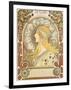 Zodiac calendar for 'La Plume', 1896 (litho)-Alphonse Marie Mucha-Framed Premium Giclee Print