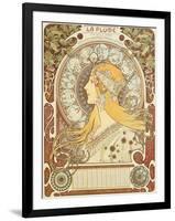 Zodiac calendar for 'La Plume', 1896 (litho)-Alphonse Marie Mucha-Framed Giclee Print