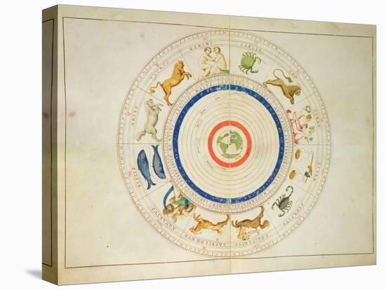 Zodiac Calendar, from an Atlas of the World in 33 Maps, Venice, 1st September 1553-Battista Agnese-Stretched Canvas