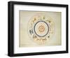 Zodiac Calendar, from an Atlas of the World in 33 Maps, Venice, 1st September 1553-Battista Agnese-Framed Premium Giclee Print