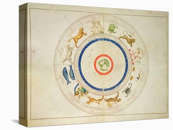 Zodiac Calendar, from an Atlas of the World in 33 Maps, Venice, 1st September 1553-Battista Agnese-Stretched Canvas