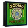 Zodiac Coffee Label - New Orleans, LA-Lantern Press-Framed Stretched Canvas