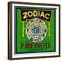 Zodiac Coffee Label - New Orleans, LA-Lantern Press-Framed Premium Giclee Print