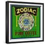 Zodiac Coffee Label - New Orleans, LA-Lantern Press-Framed Premium Giclee Print