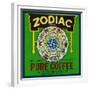 Zodiac Coffee Label - New Orleans, LA-Lantern Press-Framed Premium Giclee Print