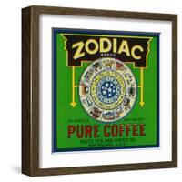 Zodiac Coffee Label - New Orleans, LA-Lantern Press-Framed Art Print