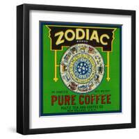 Zodiac Coffee Label - New Orleans, LA-Lantern Press-Framed Art Print