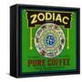 Zodiac Coffee Label - New Orleans, LA-Lantern Press-Framed Stretched Canvas