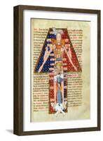 Zodiac Man, from a Calendar or Astrological Notes, English 14th-15th Century-null-Framed Giclee Print