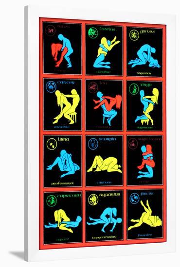 Zodiac Positions (Blacklight)-null-Framed Blacklight Poster