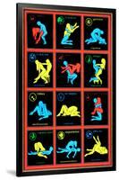 Zodiac Positions (Blacklight)-null-Framed Blacklight Poster