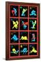 Zodiac Positions (Blacklight)-null-Framed Blacklight Poster