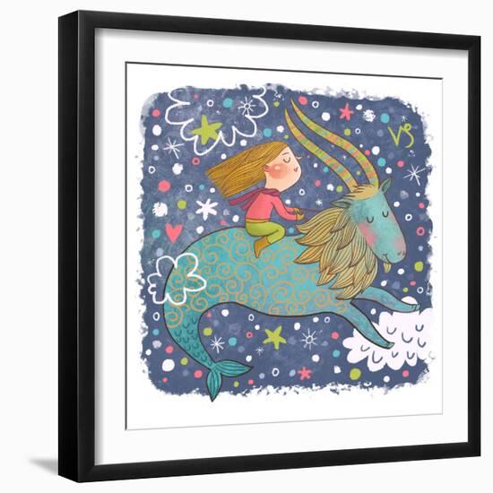 Zodiac Sign - Capricorn-smilewithjul-Framed Art Print