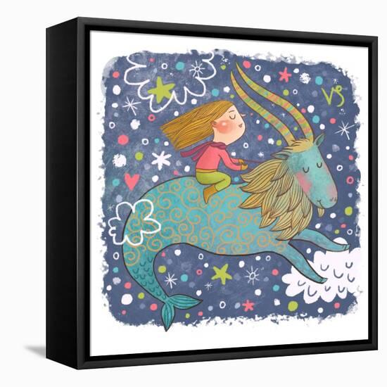 Zodiac Sign - Capricorn-smilewithjul-Framed Stretched Canvas