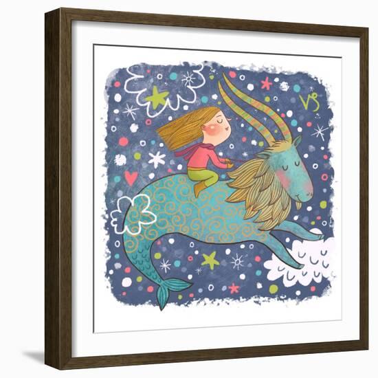 Zodiac Sign - Capricorn-smilewithjul-Framed Premium Giclee Print