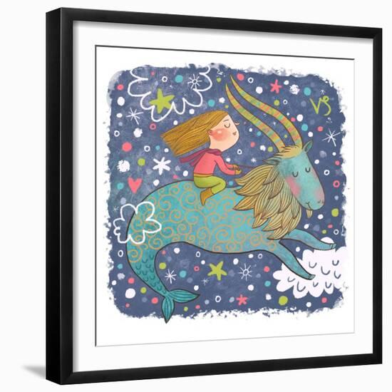 Zodiac Sign - Capricorn-smilewithjul-Framed Premium Giclee Print