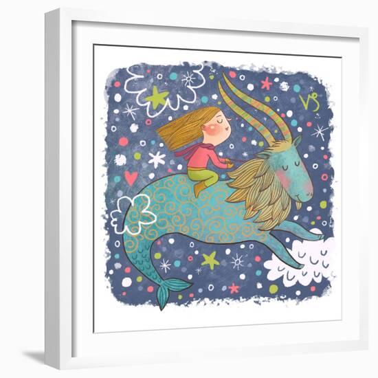 Zodiac Sign - Capricorn-smilewithjul-Framed Premium Giclee Print