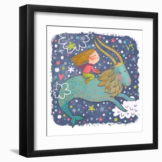 Zodiac Sign - Capricorn-smilewithjul-Framed Art Print