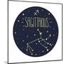 Zodiac Signs Doodle Set - Sagittarius-Radiocat-Mounted Art Print