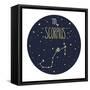 Zodiac Signs Doodle Set - Scorpius-Radiocat-Framed Stretched Canvas