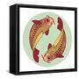 Zodiac Signs - Pisces-krasstin-Framed Stretched Canvas