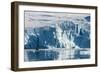 Zodiac with tourists cruising in front of a huge glacier, Hope Bay, Antarctica, Polar Regions-Michael Runkel-Framed Photographic Print