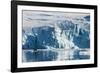 Zodiac with tourists cruising in front of a huge glacier, Hope Bay, Antarctica, Polar Regions-Michael Runkel-Framed Photographic Print