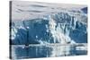 Zodiac with tourists cruising in front of a huge glacier, Hope Bay, Antarctica, Polar Regions-Michael Runkel-Stretched Canvas