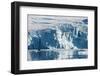 Zodiac with tourists cruising in front of a huge glacier, Hope Bay, Antarctica, Polar Regions-Michael Runkel-Framed Photographic Print