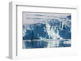 Zodiac with tourists cruising in front of a huge glacier, Hope Bay, Antarctica, Polar Regions-Michael Runkel-Framed Photographic Print