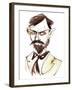 Zoltan Kodaly, Hungarian composer, ethnomusicologist and teacher,, caricatured as a younger man-Neale Osborne-Framed Giclee Print