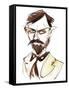 Zoltan Kodaly, Hungarian composer, ethnomusicologist and teacher,, caricatured as a younger man-Neale Osborne-Framed Stretched Canvas