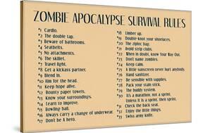 Zombie Apocalypse Rules Movie Plastic Sign-null-Stretched Canvas