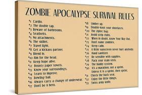 Zombie Apocalypse Rules Movie Plastic Sign-null-Stretched Canvas