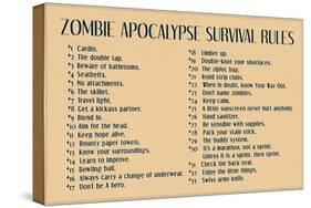 Zombie Apocalypse Rules Movie Plastic Sign-null-Stretched Canvas