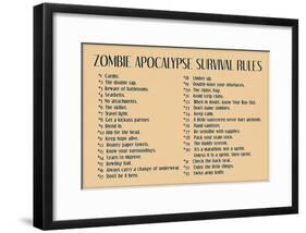 Zombie Apocalypse Rules-null-Framed Poster