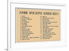 Zombie Apocalypse Rules-null-Framed Poster